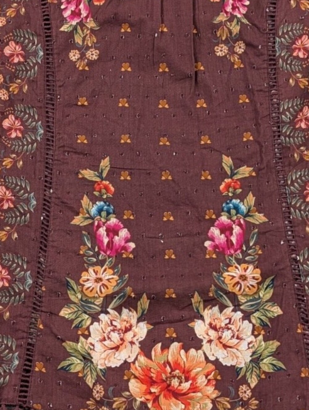 NWT Farm Rio x Anthropologie Flutter Sleeve High Neck Floral Blouse Small - Picture 6 of 10